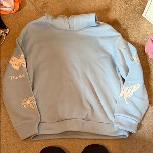 Blue Women's Sweater with Butterfly Design